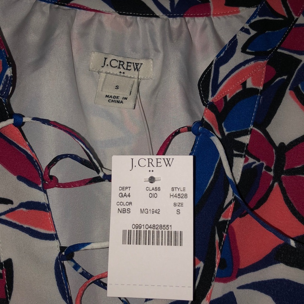 💙J. CREW💙NWT LACE UP PRINT DRESS💙 - Picture 6 of 6